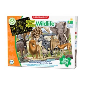 The Learning Journey International Puzzle Doubles Floor Puzzle Glow in the Dark Wildlife 100pc - 1 of 4
