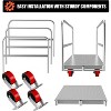 2-in-1 All Steel Heavy Duty Sheet Metal Trolley with 1 Front Handrail and 2 Side Handrails, 2000 lb Drywall Cart with Rubber Swivel Casters - 3 of 4