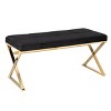 Tormayne Velvet Entryway Bench - Black - SEI - 3 of 4