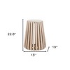 HomeRoots 23" White and Natural Distressed Marble and Wood Round Drum End Table - 3 of 4