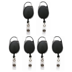 SICURIX Quick Clip Oval ID Badge Reel, Black, Pack of 6 - 1 of 4