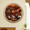 Chloe Lighting Reflection Maple Finish Round Framed Wall Mirror 24`` H - 4 of 4