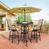VINGLI Outdoor Bar Table, Cast Aluminum Bar Height Patio Table with Umbrella Hole, Patio Dining Table Tall Bistro Table for Garden Porch Yard Balcony - 2 of 4