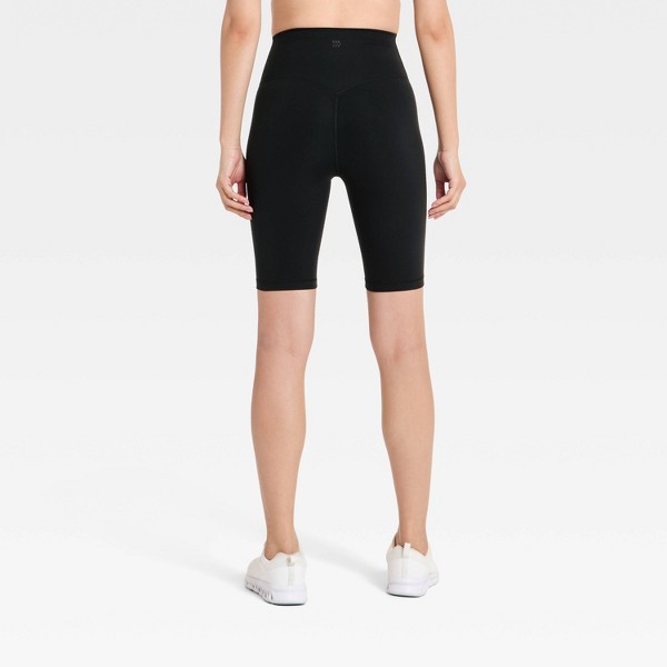 Shorts de Ciclismo para Mujer Super Flex de Cintura Ultra Alta 9" - All In Motion™ Negro 2