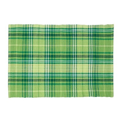 C&F Home Conner Plaid Green St. Patrick's Cotton Woven Placemat Set of 6