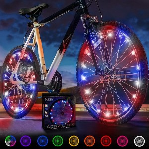 Activ Life Bike Wheel Lights (2 Tire, Patriotic) - Fitness Gifts for Men Daughter Grandson Granddaughter . Fun Sports Presents - 1 of 4