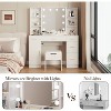 Acekool Vanity Desk with LED Lighted Mirror, 10 Lights, 3-Color Brightness, 6 Drawers, 6 Open Shelves, Makeup Table for Bedroom - 4 of 4