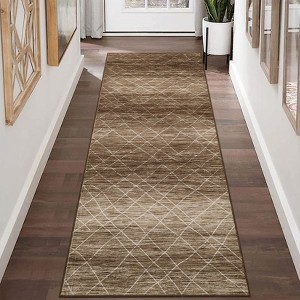 Modern Abstract Machine Washable Area Rugs for Living Room Ultra Soft Non Slip Low Pile Carpet for Bedroom Dining Room - 1 of 4
