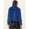 INSPIRE CHIC Women's Autumn Winter Cropped Notch Lapel Faux Fur Fluffy Jacket - 4 of 4