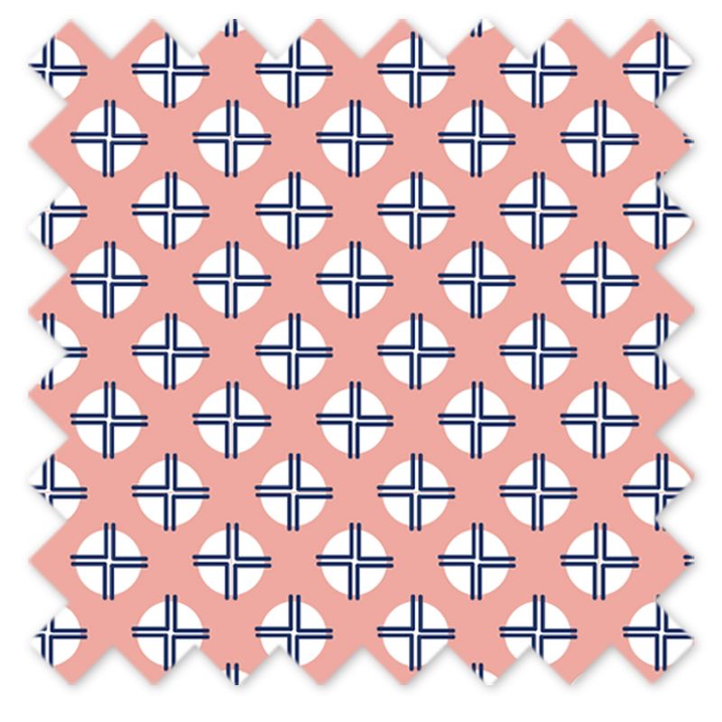 Bacati - Olivia Coral/Navy Dots Cross Curtain Panel, 4 of 5