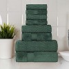 Chevron Zero Twist Cotton Solid and Jacquard Hand Towel Set of 6 by Blue Nile Mills - 2 of 4