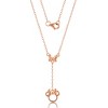 Disney Minnie Mouse Womens Y Necklace in Pink Gold-Plated Sterling Silver Jewelry for Women, 18'' - 4 of 4