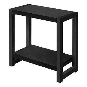 Monarch Specialties Accent Table Side End Narrow Small 2 Tier Living Room Bedroom Metal Laminate Black Contemporary Modern - 1 of 4