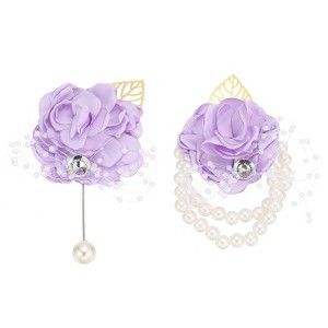 Unique Bargains Beautiful Appearance Versatile Artificial Flowers  Rose Bridesmaid Wrist Flower - 1 of 4