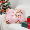 Lomsoe Pink Christmas Blanket Gingerbread Candy Cane Decor Soft Cozy Flannel Throw Blankets Gifts for Family Home Sofa Couch Bed - 3 of 4