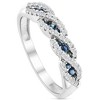 Pompeii3 1/3 Ct Blue Sapphire & Diamond Ladies Swirl Wedding Ring 10k White Gold - image 2 of 4