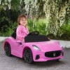 Qaba 12V Kids Electric Car, Maserati Gran Turismo Licensed Electric Car for Kids w/ Remote Control, Soft Start, LED Lights, Music, Horn, Pink - 2 of 4