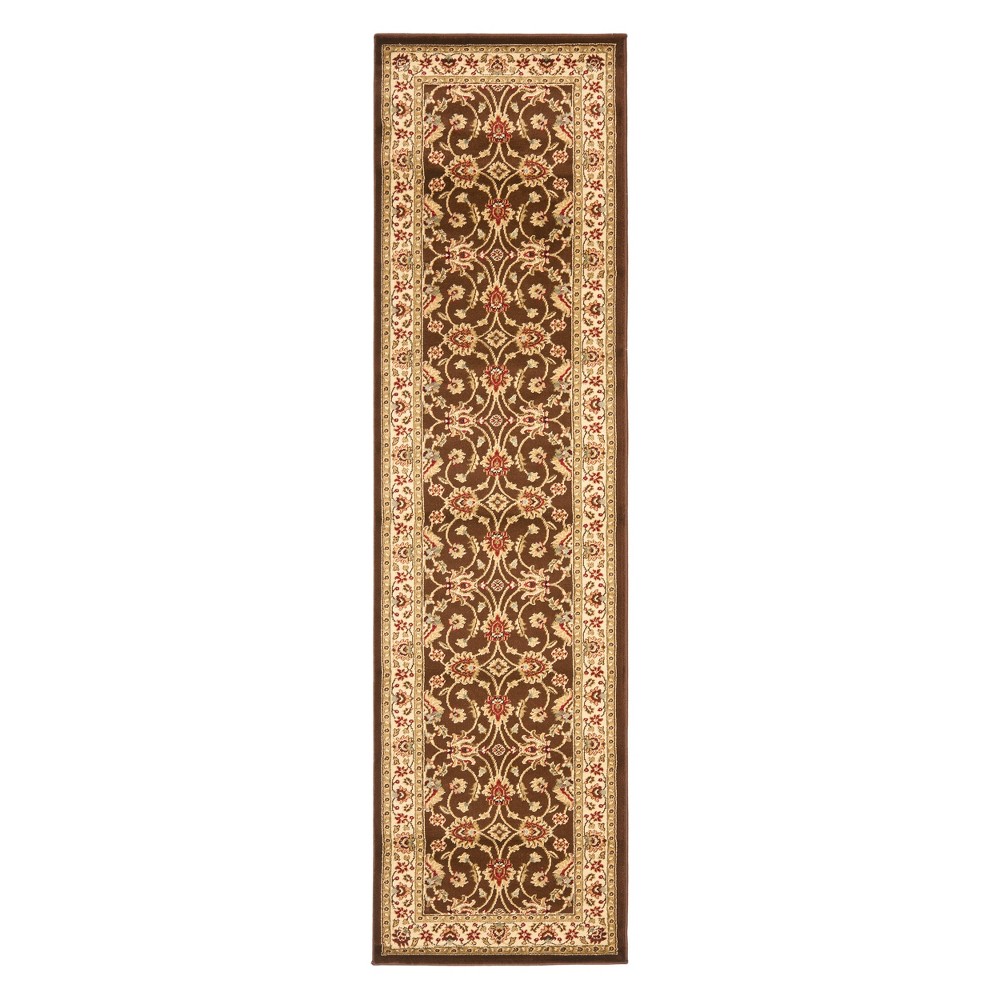 2'3inx8' Runner Alisa Floral Area Rug Brown/Ivory - Safavieh