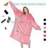Inhand Oversized Wearable Blanket Hoodie, Long Hooded Blanket for Girls, Cozy Flannel Sweatshirt Blanket with Giant Pocket and Zipper - 4 of 4