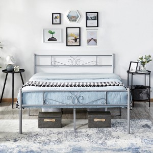 Yaheetech Metal-Framed Platform Bed with Headboard and Footboard - 1 of 4