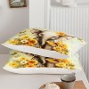 Cartoon Elephant Comforter Set Twin Size – 3Pcs Yellow Floral Boho Bedding with Butterflies, Farmhouse Animal Quilt for Girls Boys Women Kids - 4 of 4