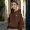 Dalix Heartly Ghost Embroidery Relaxed Hoodie Soft Fleece Sweatshirt Drawcord Fit Lounge Womens - 3 of 4