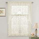 Kate Aurora Shabby Living Lena Floral Lace Complete Kitchen Curtain Tier & Swag Set