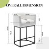 27.5" Counter Height Stools with Barrel Back and Arms,Modern Bar Stools Set of 2, Upholstered Seat Linen Kitchen Island Chair-Maison Boucle - 4 of 4