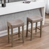 Furniture,Counter Height 29" Bar Stools for Kitchen Counter Backless Faux Leather Stools Farmhouse Island Chairs (29 Inch, Black, Set of 2) - 2 of 4