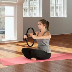 Wakeman Fitness 15" Pilates Dual Grip Toning Ring - Black