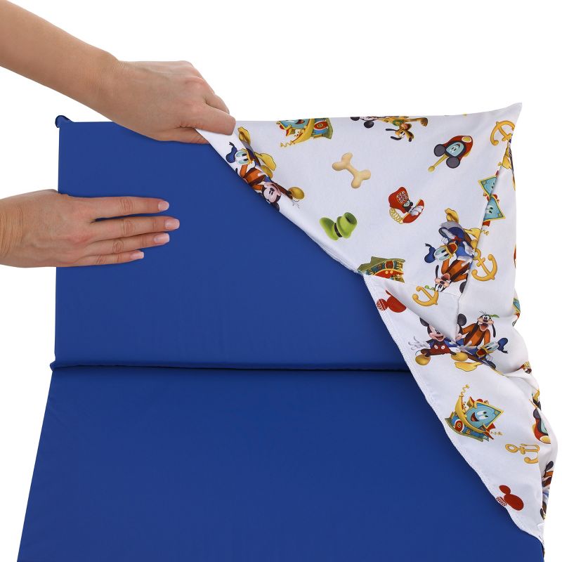 Disney Mickey Mouse Funhouse Crew Blue, Red, Yellow, and White, Funny, Donald Duck, Goofy and Pluto Preschool Nap Pad Sheet, 5 of 6