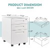 Mlezan Mobile 3-Drawer Filing Cabinet: Lockable, Under-Desk Design with Wheels. Fits A4/Letter/Legal Hanging Files, Ideal for Home Office Storage. - 3 of 4