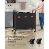 3-Section Rolling Laundry Hamper with Removable Bags, 44.9 Gallon Capacity Mobile Sorter Cart, Ink Black - 4 of 4