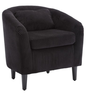 NicBex Corduroy Barrel Accent Chair,Upholstered Living Room Chairs with Curved Backrest and Pillows,Cozy Armchair,Accent Chairs for Living Room