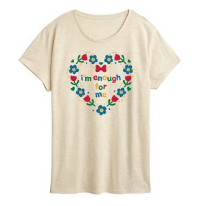 Women's - Instant Message - Im Enough For Me Vibrant Short Sleeve Graphic T-Shirt - 1 of 4