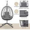 PAGED Porch Swing with Stand Wicker Swing Chair with Seat Cushion for Outdoor, Porch, Garden - 2 of 4
