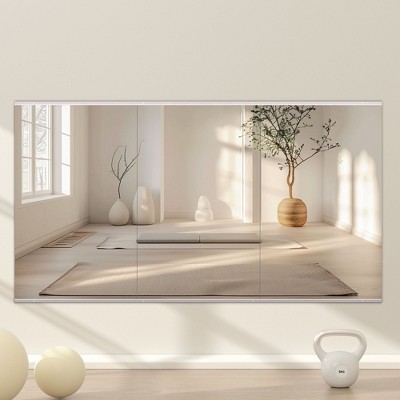Apmir  2/3 pieces Rectangle Wall Mirror Home Gym Mirror Dance Studio Mirror Tempered Glass Mirror