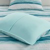 6Pcs coverlet Set Coastal Watercolor Stripe Quilt with Decorative Pillows, Summer Weight Microfiber - 3 of 4
