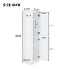 Tall Bathroom Storage Cabinet Freestanding Storage Cabinet with Hook and Adjustable Shelf MDF Board White - 3 of 4