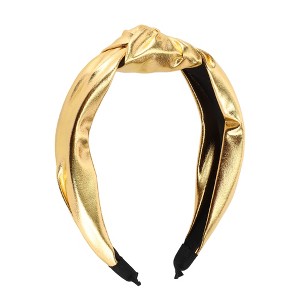 Unique Bargains Women's Elegant Glossy Knotted Wide Hairband 6.69"x5.12" 1 Pc - 1 of 3