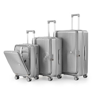 YONWAY 3 Piece Luggage Set, 100% PC Hardside Lightweight Expandable Travel Laggage, with TSA Lock & Spinner Wheels - 1 of 4