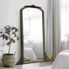 Lirago Arch Solid Wood Mirror Ornate Mirror Wall Mirror Retro Mirror with Carved Frame 67*28 Caramel - 3 of 4