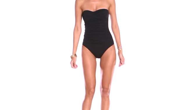 Anne Cole - Women's Twist Front Shirred One Piece Swimsuit, 2 of 10, play video