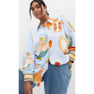 Women's Plus Size Refined Beauty Shirt - baby blue | CITY CHIC - 1 of 4