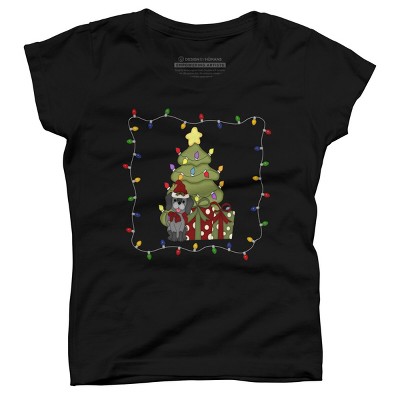 Girl's Design By Humans Christmas for Puppy By realdealclipart T-Shirt