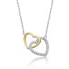 Guili Charming Kids' sterling silver double heart pendant necklace with sparkling clear cubic zirconia. A sweet and elegant gift for young hearts - 3 of 3