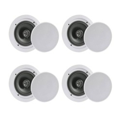 Pair Pyle PDIC80T In-Wall In-Ceiling Dual 8-inch 2-Way Speaker System White 
