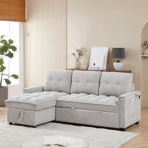 SKRAN 78.75" Reclining Sofa with USB and type-c charging ports, L-Shaped Sectional Sofa with Storage Features for Living Room - 1 of 4