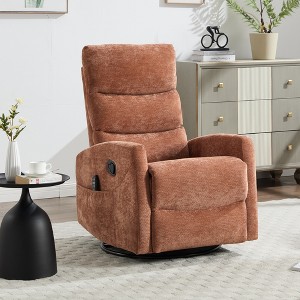 Heat Massage Manual Recliner Chair with Rocker and Swivel in Fabric for Living Room - 1 of 4