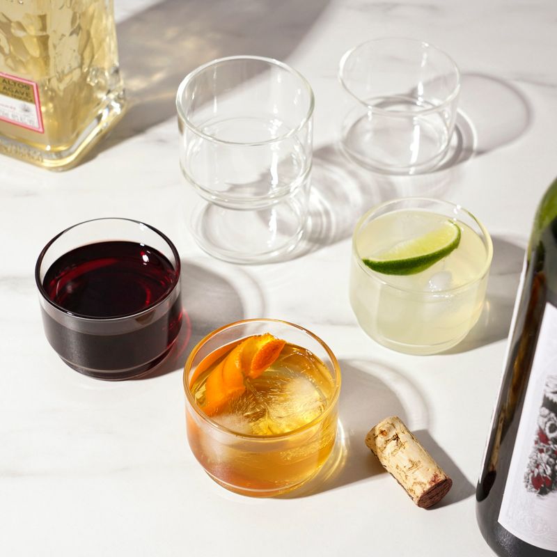 Viski Bodega Glasses - Stackable Drinking Glasses Set - Modern Glassware for Wine and Cocktails - 7oz Set of 6, 2 of 10